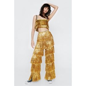 Tinsel Fringed Tiered Pants, Nasty Gal
